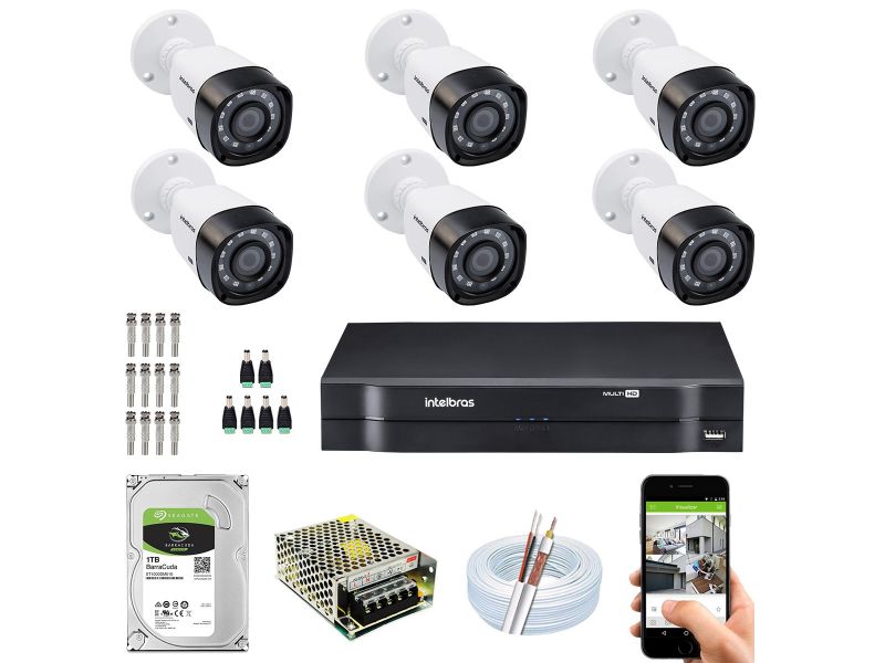 Kit com 6 câmeres
