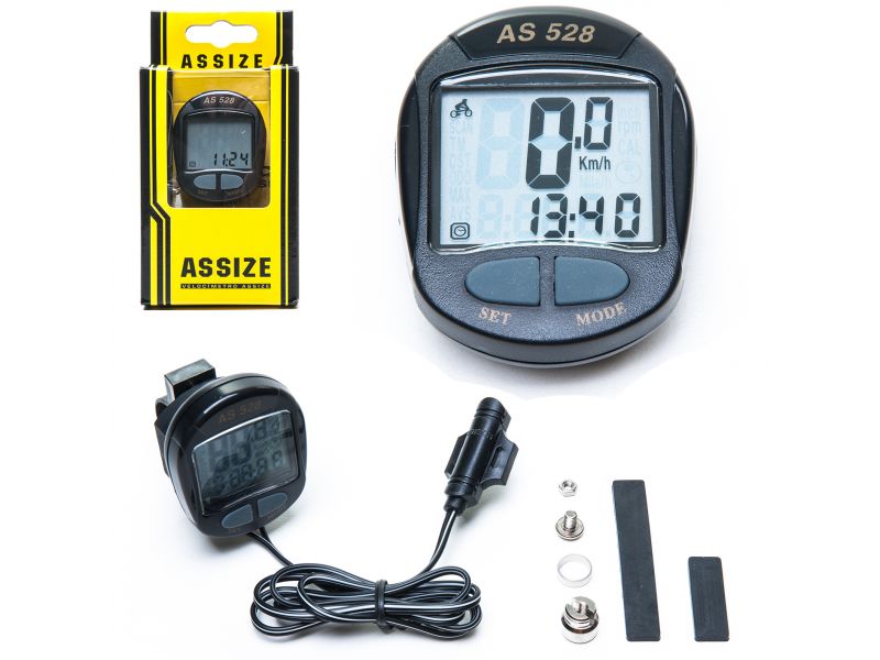 Velocímetro Bike Assize As-528 Preto 8 Fçs