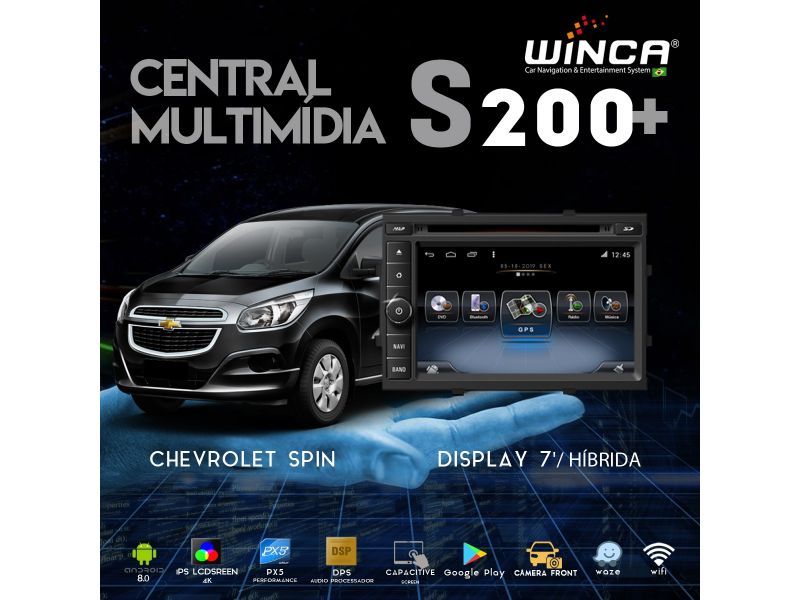 Central Multimídia Winca S200+ Chevrolet Spin