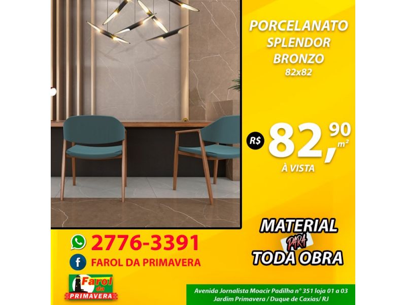 PORCELANATO SPLENDOR BRONZO 82X82